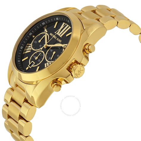 michael kors black and gold watch women's|Michael Kors chronograph gold.